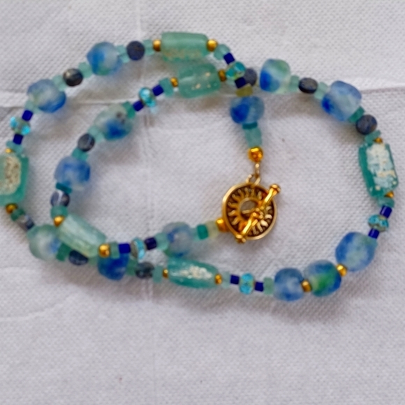 Hand Crafted Jewelry - PRICE DROP FROM $65 Ancient Roman Glass and African Recycled Glass Bead Necklace